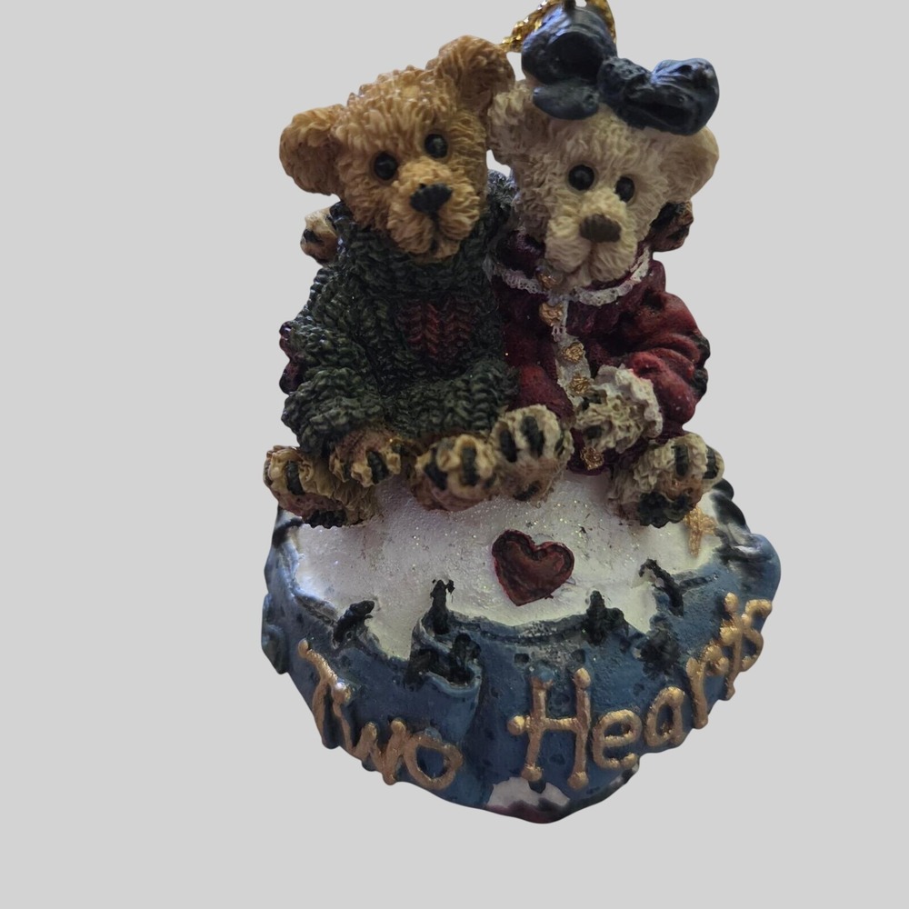 Boyds Bears & Friends Two Hearts One Soul Ornament 25707 Bearstone 1998 Box